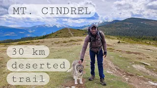 Hiking a 30 km deserted trail. Cindrel Mountains. Transylvania, Romania