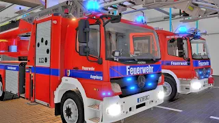 Emergency Call 112 Sim - Augsburg Firefighters Responding! 4K