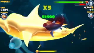 Hungry shark evolution TIGER SHARK kill MEGALODON !!!