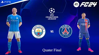 FC 24 - Manchester City vs PSG - UEFA Champions League Quarter Final - PS5™ Gameplay [4K60]