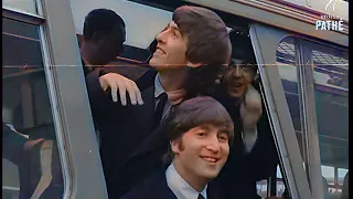 The Beatles Welcome Home to England 1964 (Colorized)