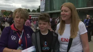 Fans gather for Euro 2022 opener at Old Trafford.