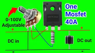 How To Make Adjustable Voltage Regulator Using MOSFET,DIY Voltage Controller Circuit
