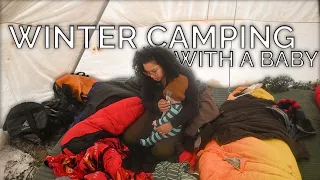 -30° Winter Camping with a Baby -E.1- Hot Tent Set Up & Snowstorm