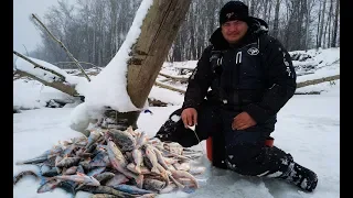 Зимняя рыбалка. Ловля окуня на безмотылку. Рыбалка с ночёвкой 2 серия