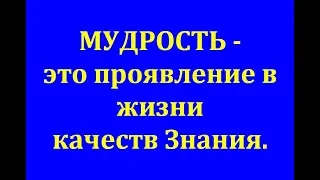 МУДРОСТЬ – ЭТО ПРОЯВЛЕНИЕ В ЖИЗНИ КАЧЕСТВ ЗНАНИЯ. 21 КАЧЕСТВ ЗНАНИЯ. (Трехлебов 2019)