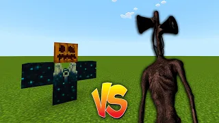 Warden Iron Golem vs Siren Head in Minecraft