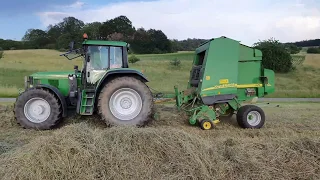 Heuernte 2019 Rundballenpressen mit John Deere 6910 und John Deere 592