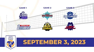 UNTV Volleyball League: Full Game Triple Header, Marikina Sports Center | Sept. 3, 2023