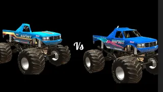 Bigfoot #10 vs Bigfoot 15 Level 14 Drag race and Epic freestyle in Monster Truck Destruction