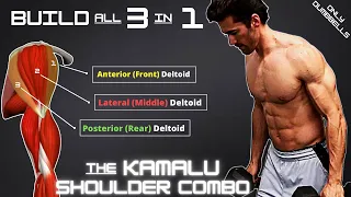 Build ALL 3 Deltoid Heads with this SINGLE Dumbbell Workout Technique!! (The Kamalu Shoulder Combo)