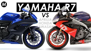 New 2021 Yamaha R7 vs. Aprilia RS660, Honda CBR650R, & Kawasaki Ninja 650! Specs Battle