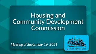 Housing and Community Development Commission meeting of September 16, 2021