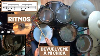 RITMOS de DEVUÉLVEME A MI CHICA en BATERÍA - Hombres G (7 ritmos fáciles para batería)