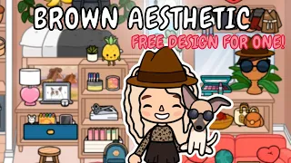 Free Brown Aesthetic For Me and My Pup 🐶 Toca Boca Free House Ideas 🤎TOCA GIRLZ