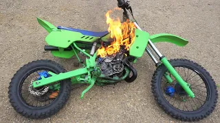 Kawasaki Dirt Bike Starts On Fire And Almost Burns My House Down