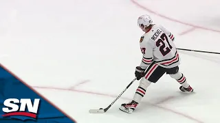 Blackhawks' Lukas Reichel Credited With Goal After Predators' Fabbro Crashes Into Own Net