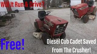 Will It Run And Drive? Abandoned Cub Cadet 782 Diesel Sitting For 30 Years! Saved From The Crusher!