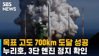 [풀영상] 누리호 목표 고도 700km 도달…3단 엔진 정지 확인 / SBS