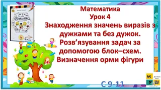 Математика 4 класУрок 4 Знаходження значень виразів з дужками та без дужок.