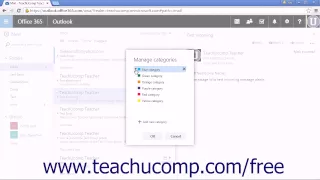 Outlook Web App Tutorial Creating and Managing Categories 2015 Microsoft Training