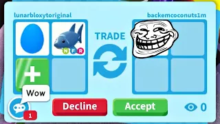 😱😈WOAH! I TRADED MY OLD BLUE EGG + NEON SHARK FOR THIS OUTGAME VALUABLE PET! ADOPT ME TRADES#viral