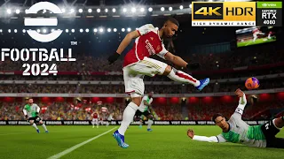 eFootball 2024 | Arsenal vs Liverpool | PREMIER LEAGUE REALISTIC GAMEPLAY | RTX 4080 4K 60FPS HDR