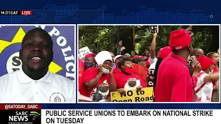Public service unions to embark on a national strike on Tuesday