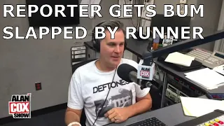 Reporter Gets Bum Slapped by Runner