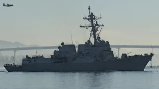US Navy's newest destroyer ship outbound from San Diego 🇺🇸 ⚓️