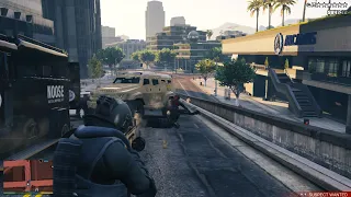 GTA V Michael's Ballistic Juggernaut Armor Suit Rampage + Six Star Escape(RDE 3.1.6)