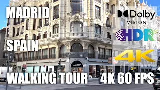 Madrid, Spain Walking Tour (4K Ultra HD 60fps) HDR Dolby Vision 1 Hour