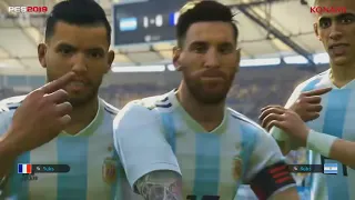 PES 2019 GAMEPLAY ARGENTINA VS FRANCE   E3 مباراة كاملة