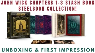 JOHN WICK 4K STEELBOOK STASH BOOK COLLECTION UNBOXING! | First Thoughts |
