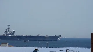Aircraft Carrier USS Ronald Reagan Departing Japan