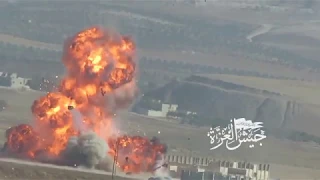 Compilation: Free Syrian Army forces destroying regime weapons & assets  rural Hama - idlib