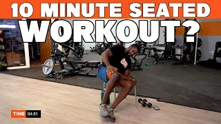 The Coolest 10 Minute Chair Workout Ever | Arms, Shoulders, Thighs