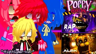 《°•Poppy playtime react a rap do Springtrap[Kaito] e rap do Golden freddy[ALBK] (Part 8)[Pt/BR 🇧🇷]