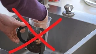 Smarter way to clean a French Press Coffee Maker