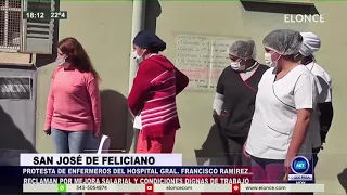 San José de Feliciano: protesta de enfermeros del hospital "Francisco Ramírez"