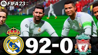 FIFA 23 - MESSI, RONALDO, MBAPPE, NEYMAR, ALL STARS | REAL MADRID 92-0 LIVERPOOL