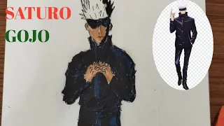 How to draw Satoru Gojo from jujutsu kaisen .