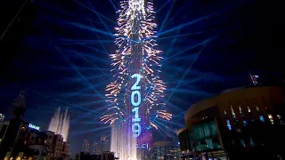 Burj Khalifa New Year 2019 Dubai Fireworks 2019 4K  Full Best New Year Fireworks