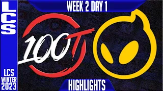 100 vs DIG Highlights | LCS Winter 2023 W2D1 | 100 Thieves vs Dignitas