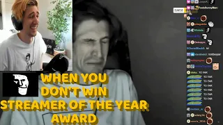 xQc reacts to streamer awards meme when you don't win streamer of the year award