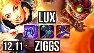 LUX vs ZIGGS (MID) | 2.3M mastery, 8/2/14, 900+ games, Dominating | EUW Master | 12.11