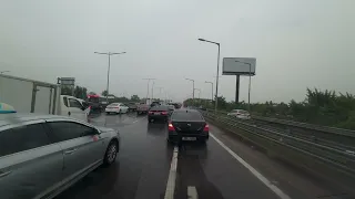 Driving from Incheon Airport Expressway to Gocheok-dong, Guro-gu, Seoul on a rainy day | 2023