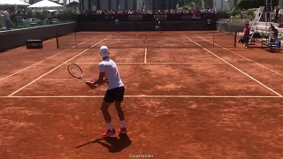 Novak Djokovic practice with young italian player Matteo Arnaldi at Internazionali BNL D'Italia 2022