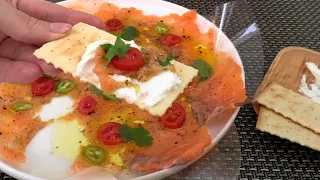 How to make carpaccio salmon  Tastier than a restaurant 😋👩🏻‍🍳