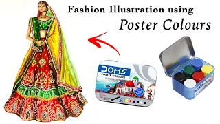 Fashion Illustration using only Poster Colour?🤔 | Art Studio by Srabani